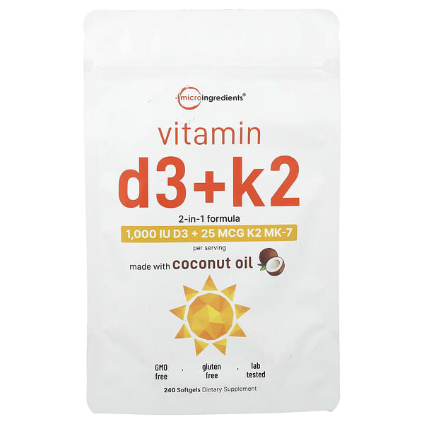 Vitamin D3 + K2, 240 Softgels