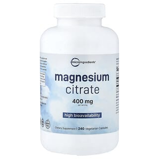 Micro Ingredients, Citrato de magnesio, 240 cápsulas vegetales (133 mg por cápsula)