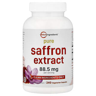 Micro Ingredients, Extrait de safran pur, 240 capsules végétariennes
