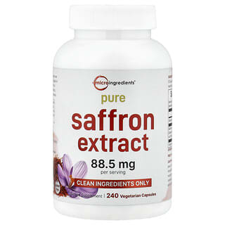 Micro Ingredients, Extrait de safran pur, 240 capsules végétariennes