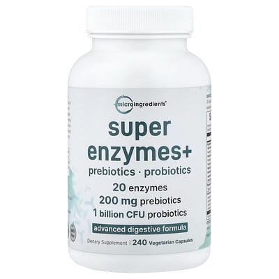 Micro Ingredients, Super Enzymes+, 240 Vegetarian Capsules