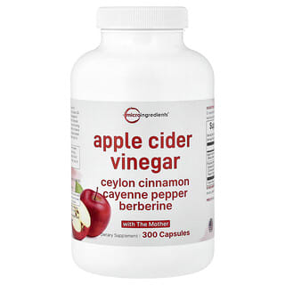 Micro Ingredients, Vinagre de Sidra de Maçã com a Mãe do Vinagre, 300 Cápsulas
