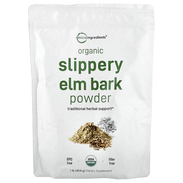 Organic Slippery Elm Bark Powder, 1 lb (454 g)