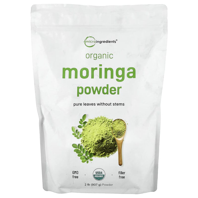 Hoja de moringa orgánica en polvo, 907 g (2 lb)