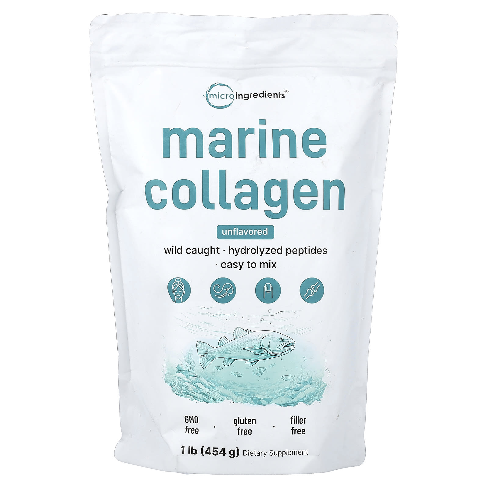 Marine Collagen, Unflavored, 1 lb (454 g) Marine Collagen, Unflavored, 1 lb (454 g)