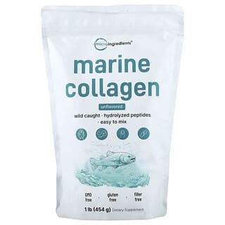 Micro Ingredients, Colágeno marino, Sin sabor, 454 g (1 lb)