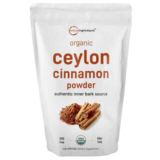 Micro Ingredients, Canela de Ceilán orgánica en polvo, 454 g (1 lb)
