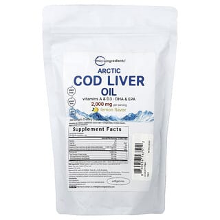 Micro Ingredients, Arctic Cod Liver Oil, Lemon, 360 Softgels (666 mg per Softgel)