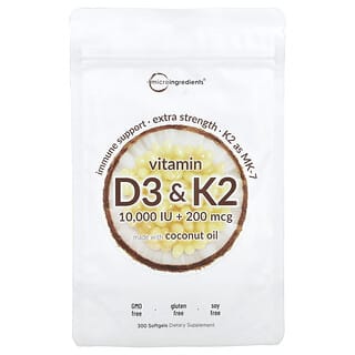 Micro Ingredients, 維生素 D3 和 K2，300 粒軟膠囊