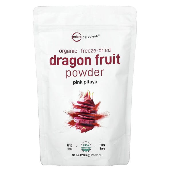 Micro Ingredients, Organic Dragon Fruit Powder, Freeze-Dried, 10 oz (283 g)