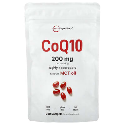 Micro Ingredients, Coenzyme Q10 Softgels, 240 Softgels (100 mg Each)
