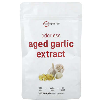 Micro Ingredients, Odourless Aged Garlic, 300 Softgels (3,750 mg per Softgel)