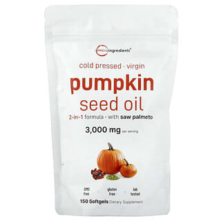 Micro Ingredients, Huile de graine de courge, Pressée à froid, 150 capsules à enveloppe molle (1000 mg par capsule à enveloppe molle)