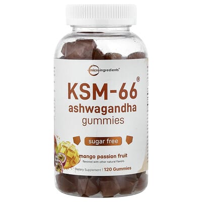 Micro Ingredients, KSM-66® Ashwagandha Gummies, Mango Passionfruit Flavor, 120 Gummies