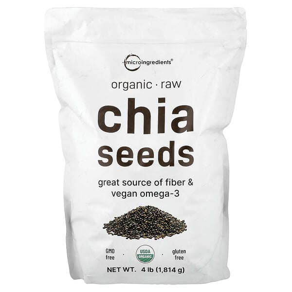Micro Ingredients, Organic Chia Seeds, Raw, 4 lb (1,814 g) — product photo 1