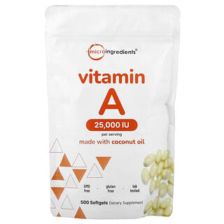 Micro Ingredients, Vitamin A, 25,000 IU, 500 Softgels