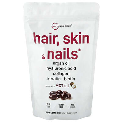 Micro Ingredients, Hair, Skin, Nails, 400 Capsules