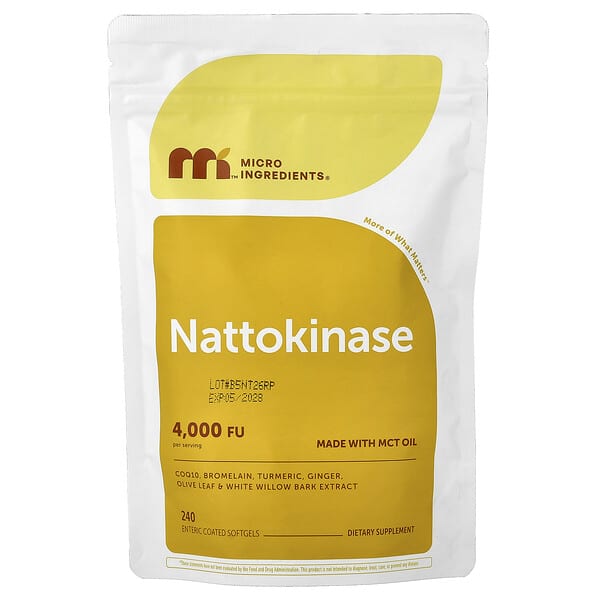 Micro Ingredients, Natoquinasa, 240 cápsulas blandas