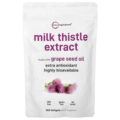Micro Ingredients, Milk Thistle Extract, 360 Softgels (100 mg each softgel)