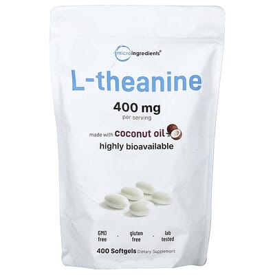 Micro Ingredients, L-Theanine, 400 Softgels (200 mg per softgel)