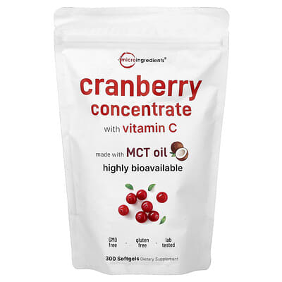 Micro Ingredients, Cranberry Concentrate With Vitamin C, 300 Capsules