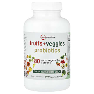 Micro Ingredients, Frutas y vegetales, Probióticos, 240 cápsulas vegetales