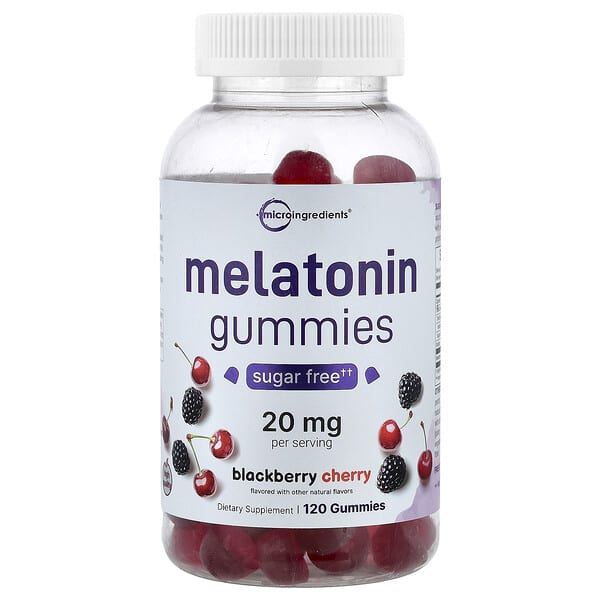 Micro Ingredients, 멜라토닌 구미젤리, 블랙베리 체리 맛, 구미젤리 120개(구미젤리 1개당 10mg)
