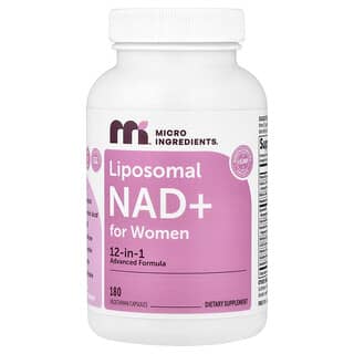 Micro Ingredients, Pure liposomale NAD+ voor vrouwen, 180 vegetarische capsules