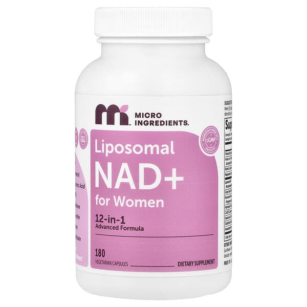 Micro Ingredients, 여성용 리포소말 NAD+, 베지 캡슐 180정
