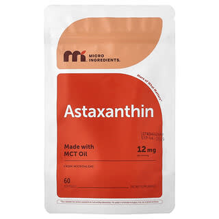 Micro Ingredients, Astaxanthine, 12 mg, 60 softgels