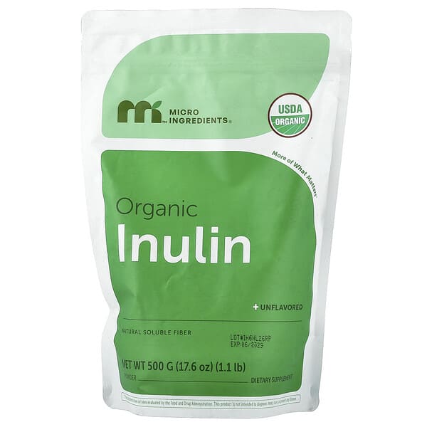 Micro Ingredients, Organic Inulin Powder, Unflavored, 1.1 lb (500 g) — product photo 1