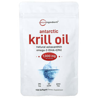 Micro Ingredients, Aceite de kril antártico, 150 cápsulas blandas (500 mg por cápsula blanda)