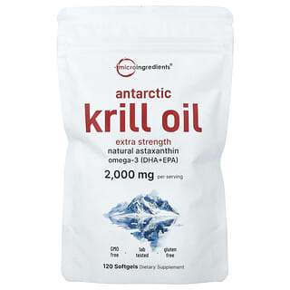 Micro Ingredients, Aceite de kril antártico, 120 cápsulas blandas (1000 mg por cápsula blanda)
