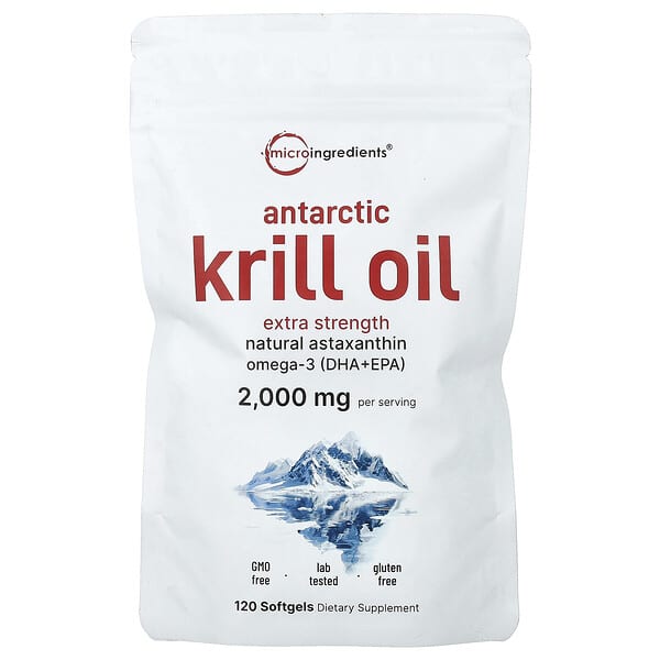 Micro Ingredients, Antarctic Krill Oil, 120 Softgels (1,000 mg per Softgel) — product photo 1