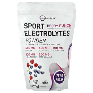 Micro Ingredients, Poudre d'électrolytes pour le sport, Punch aux fruits, 907 g