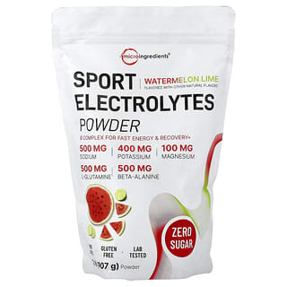 Micro Ingredients, Poudre d'électrolytes pour le sport, Pastèque et citron vert, 907 g