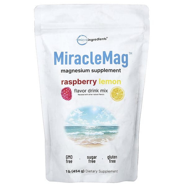 Micro Ingredients, MiracleMag™, Frambuesa y limón, 454 g (1 lb)