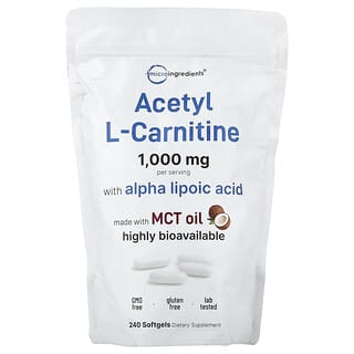Micro Ingredients, Ацетил-L-карнитин, 240 капсул