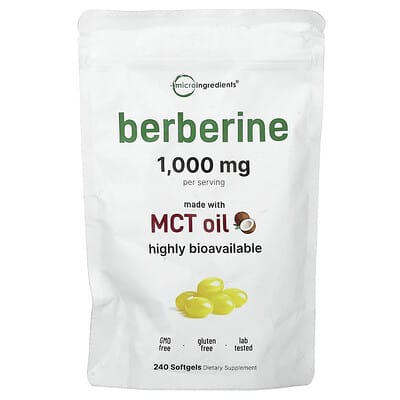 Micro Ingredients, Berberine, 240 Softgels (250 mg per softgel)