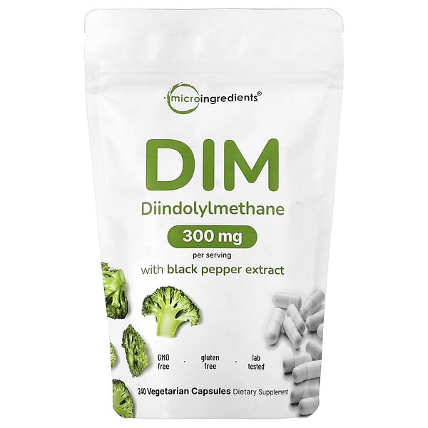 Micro Ingredients, DIM With Black Pepper Extract, 240 Vegetarian Capsules — product photo 1