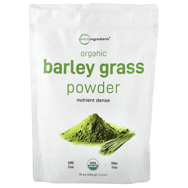 Micro Ingredients, Organic Barley Grass Powder, 16 oz (454 g) — product photo 1