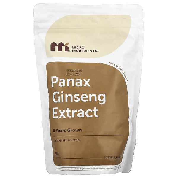 Micro Ingredients, Panax Ginseng Extract, 300 Softgels (750 mg per Softgel) — product photo 1