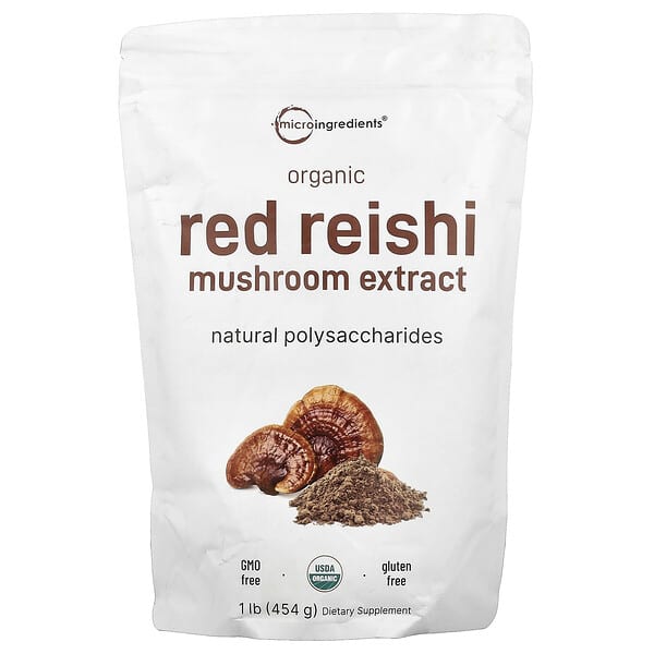 Micro Ingredients, Organic Red Reishi Mushroom Extract, 1 lb (454 g) — product photo 1