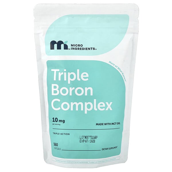 Micro Ingredients, Kompleks Boron Tiga Kali Ganda, 360 Kapsul Lembut (5 mg setiap Kapsul Lembut)