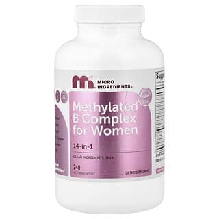 Micro Ingredients, Complejo de vitaminas B metilada para mujeres, 240 cápsulas vegetales