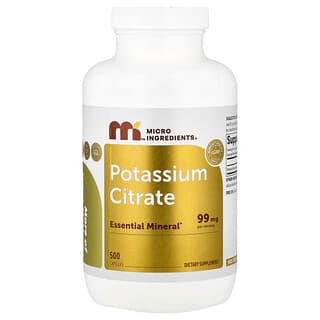 Micro Ingredients, Potassium Citrate, 99 mg, 500 Capsules