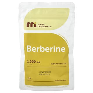 Micro Ingredients, Берберин, 120 мягких капсул (250 мг в 1 капсуле)