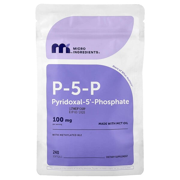 Micro Ingredients, P-5-P, 240 мягких капсул