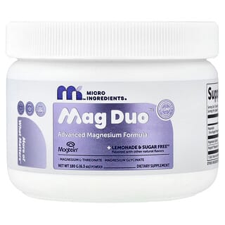 Micro Ingredients, Mag Duo, улучшенная формула с магнием, лимонад, 180 г (6,3 унции)
