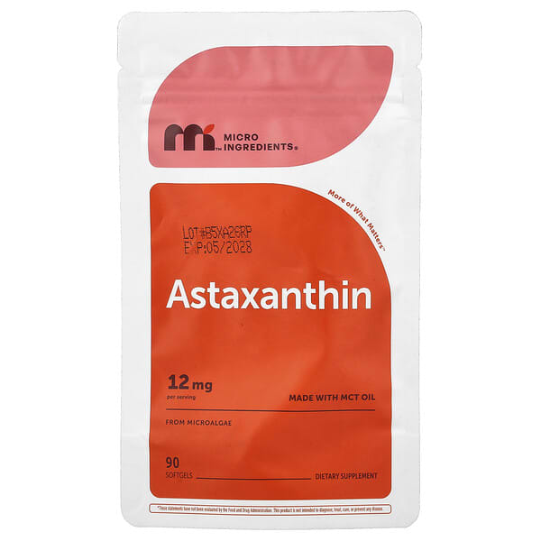 Micro Ingredients, Astaxanthin, 12 mg, 90 Weichkapseln
